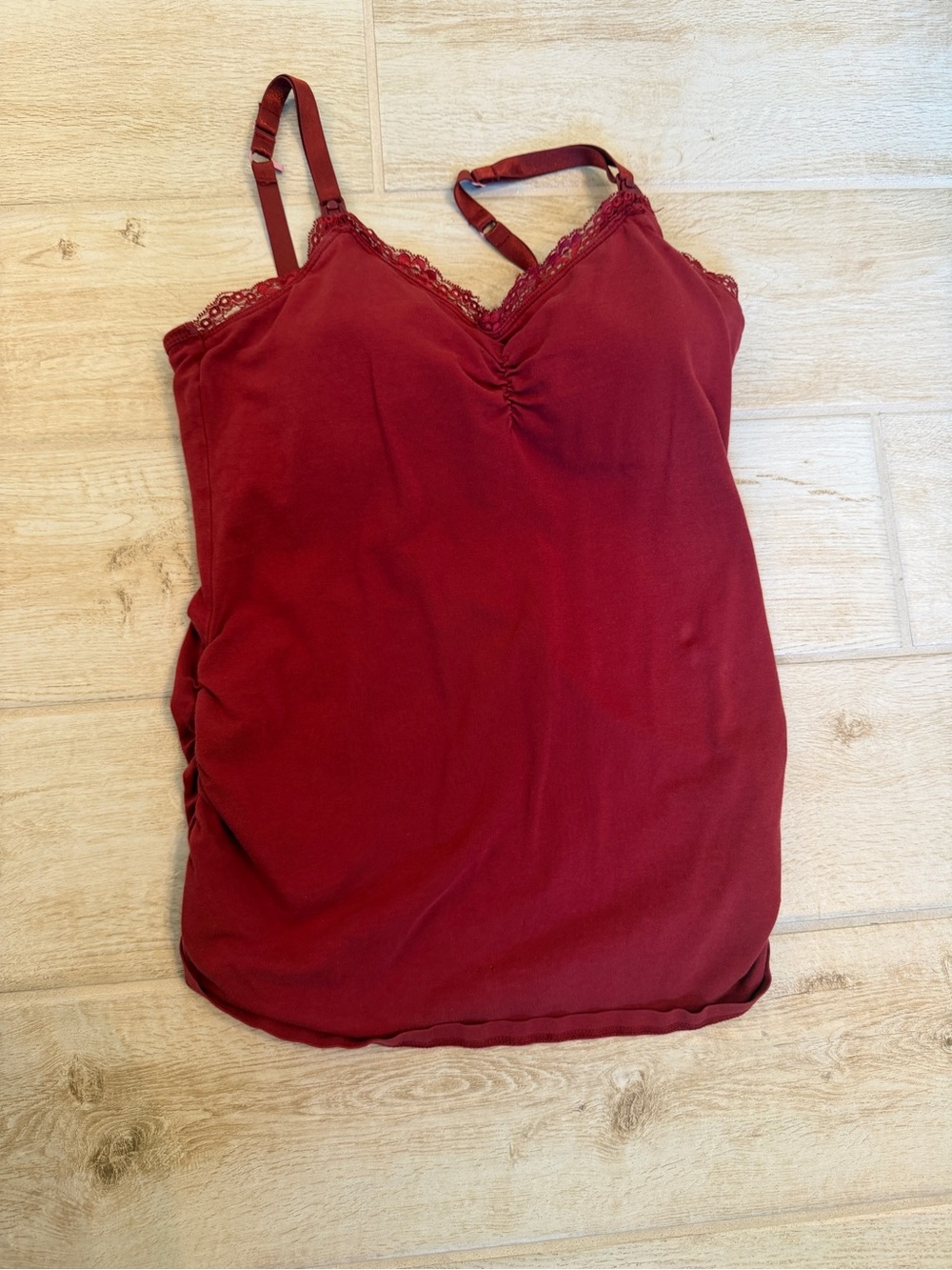 Red Lace-Trim Jessica Simpson nursing tank